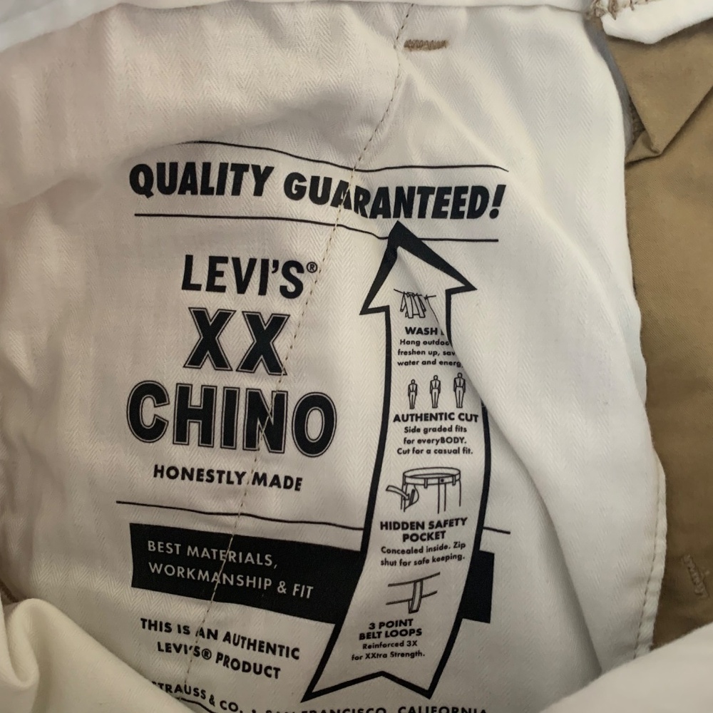 Levi's XX Chino Tan Khaki Pants 32x32 Authentic Fit Classic Straight - Picture 13 of 14